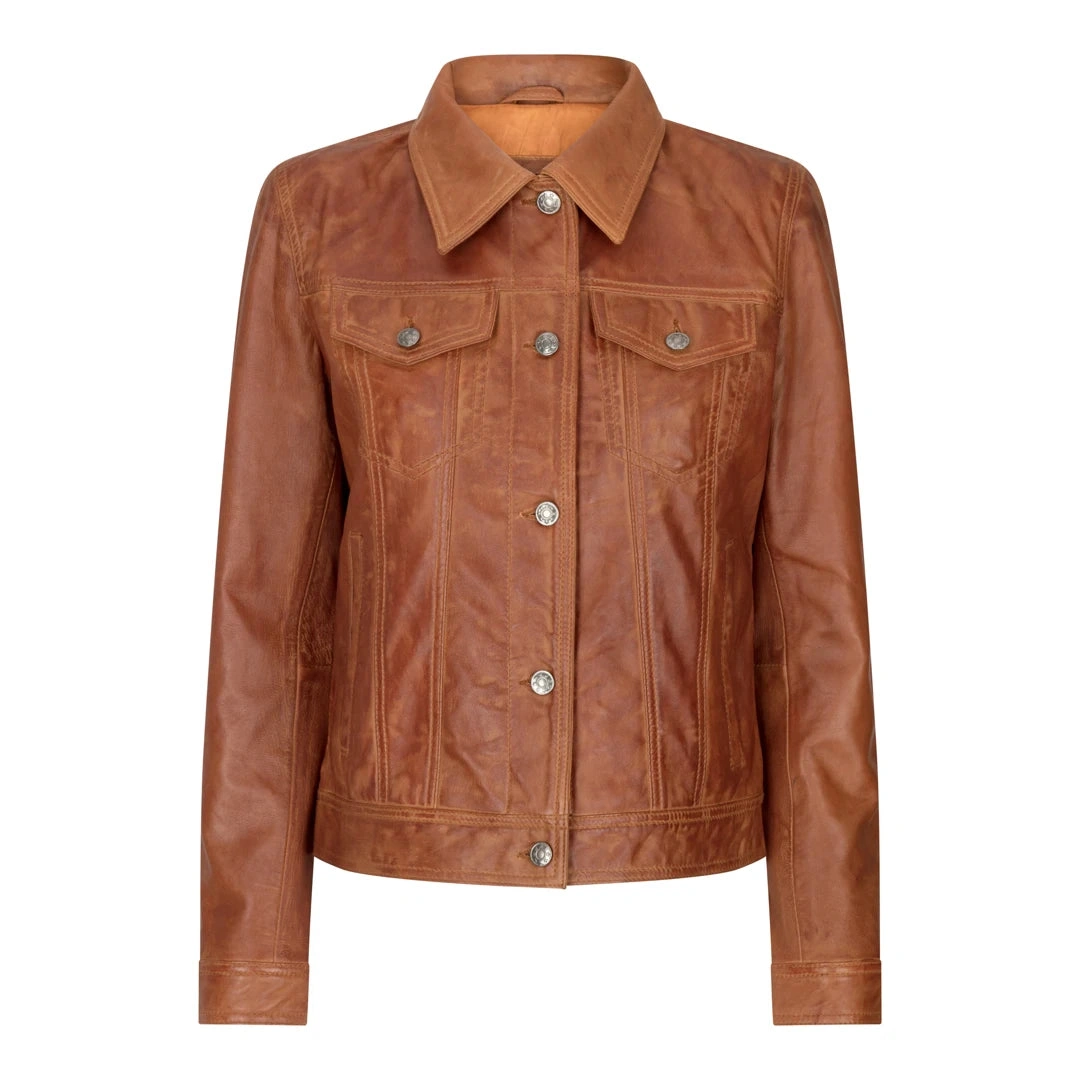 Chaqueta de cuero vintage retro para mujer: estilo biker clásico, años 80, ¡el espíritu rebelde en tu armario!